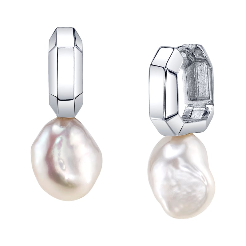 White Freshwater Baroque Pearl Blaire Earrings