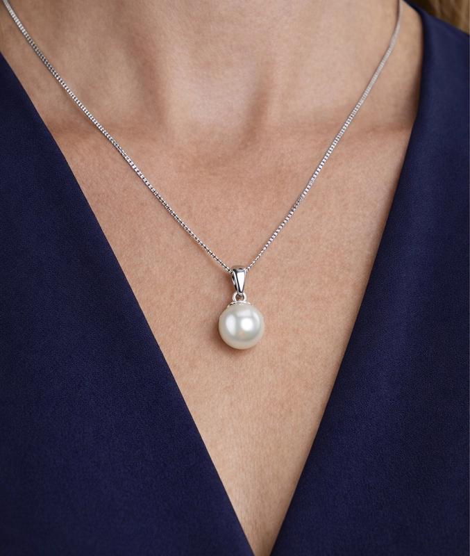 White Freshwater Pearl Linda Pendant & Earring Set - Secondary Image