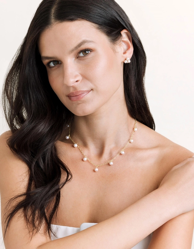 White Freshwater Pearl Isabella Necklace - Secondary Image