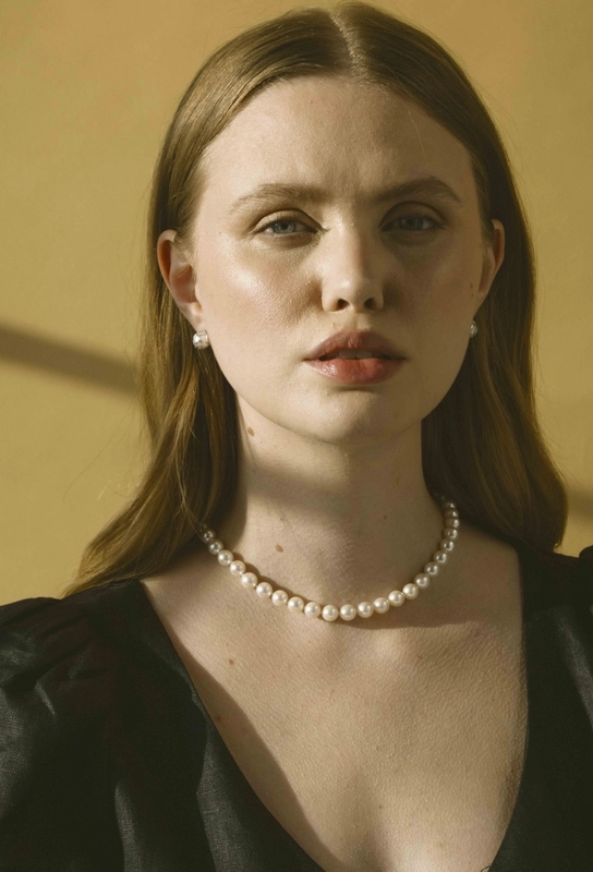 8.0-8.5mm Japanese Akoya White Pearl Necklace - AAA Quality - Secondary Image