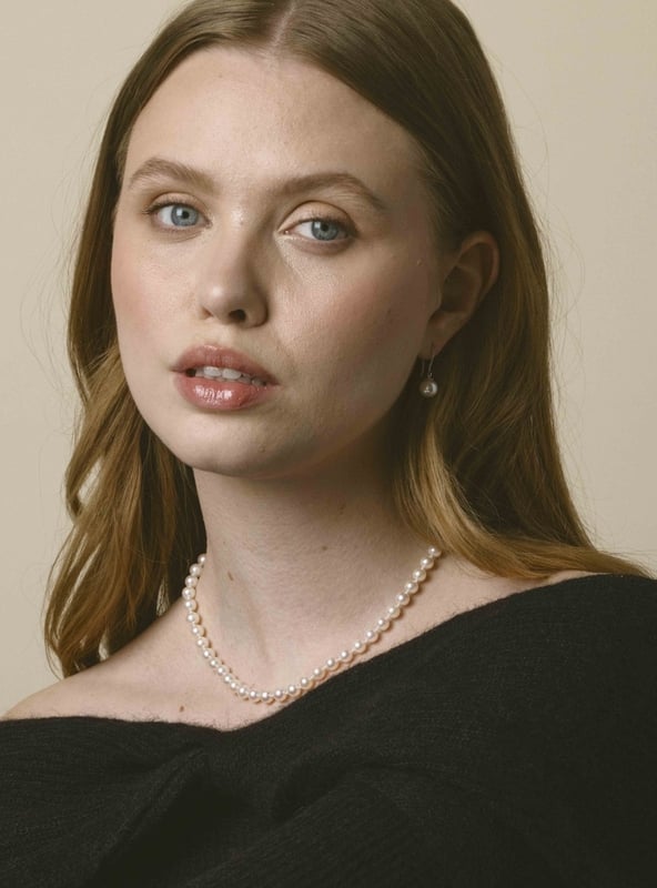 6.0-6.5mm Japanese Akoya White Pearl Necklace - AAA Quality - Secondary Image