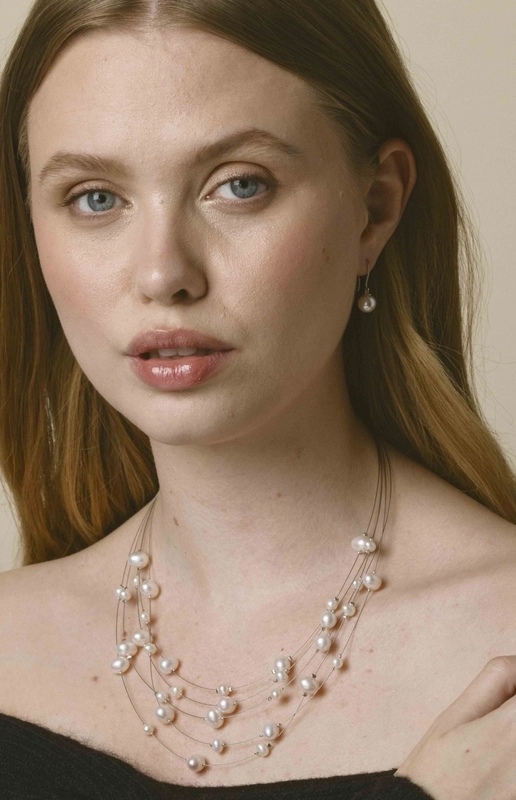 14K Gold Freshwater Pearl Cindy Earrings - Secondary Image