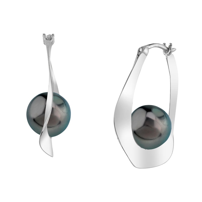 Tahitian South Sea Pearl Hoop Sloane Earrings