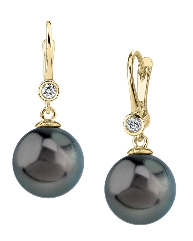 Tahitian South Sea Pearl & Diamond Michelle Earrings