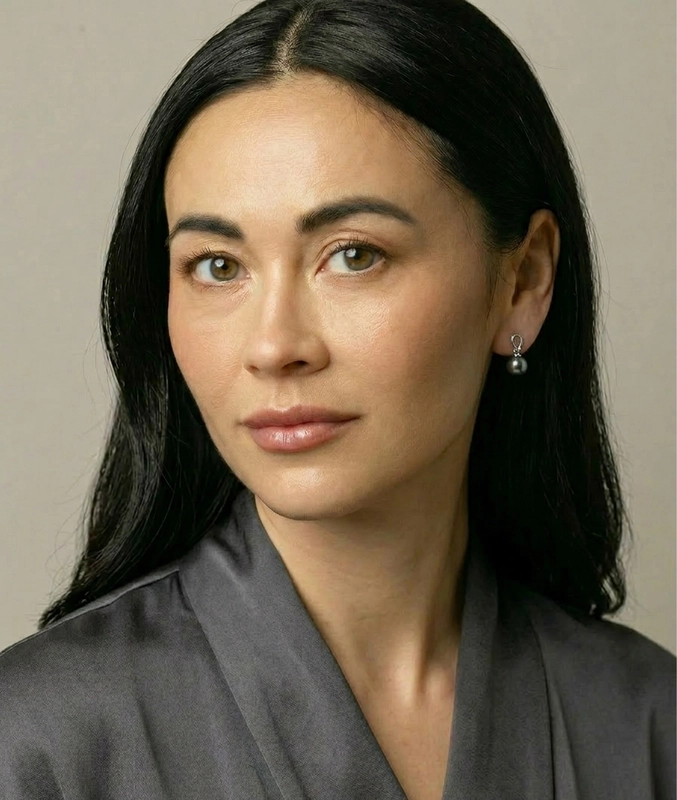 Tahitian South Sea Pearl Sherry Earrings - Model Image