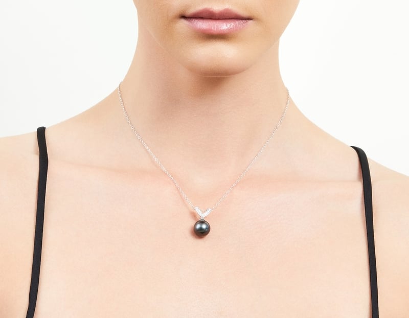 Tahitian South Sea Pearl & Diamond Belissima Pendant - Secondary Image