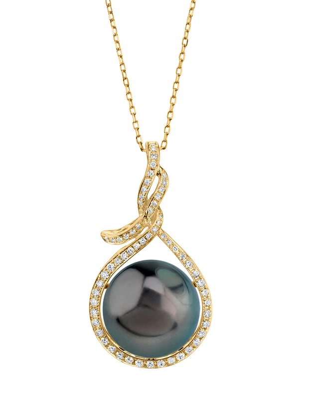 14mm Tahitian South Sea Pearl & Diamond Agnes Pendant