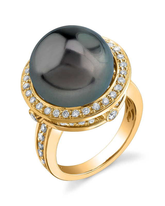 Tahitian South Sea Pearl & Diamond Bella Ring - Model Image