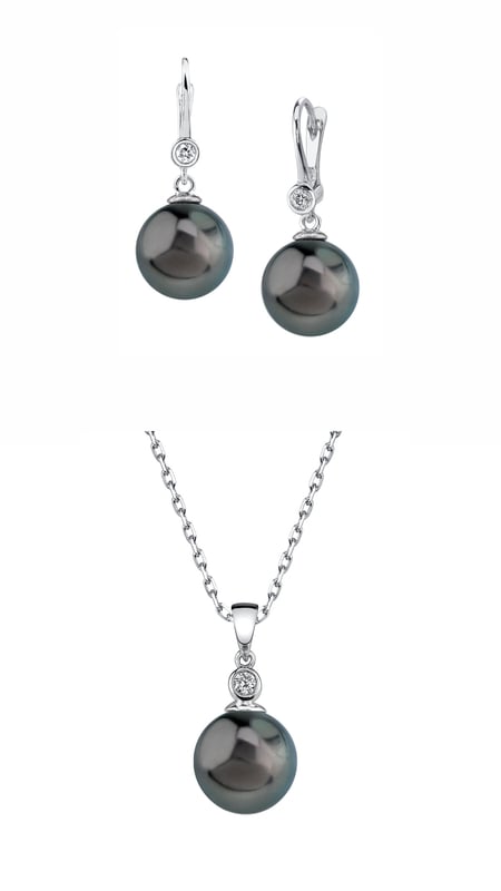 Tahitian South Sea Pearl & Diamond Michelle Jewelry Set