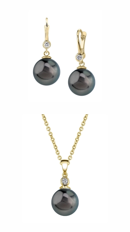 Tahitian South Sea Pearl & Diamond Michelle Jewelry Set