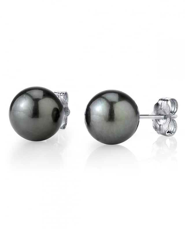 11mm Tahitian South Sea Round Pearl Stud Earrings