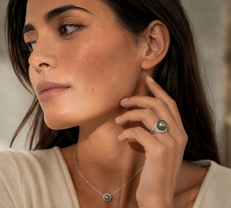 Tahitian South Sea Pearl & Diamond Bella Ring - Secondary Image