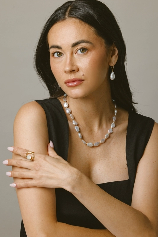 White Freshwater Baroque Pearl Monroe Ring - Secondary Image