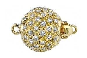 Diamond Pave Clasp  18K Yellow Gold