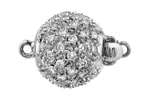 Diamond Pave Clasp  18K White Gold