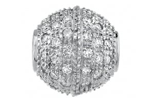 Diamond Pave Clasp  18K White Gold