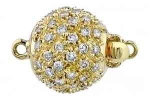 Diamond Pave Clasp  18K Yellow Gold