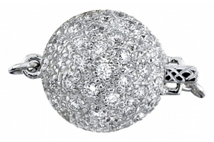 Diamond Pave Clasp  14K White Gold