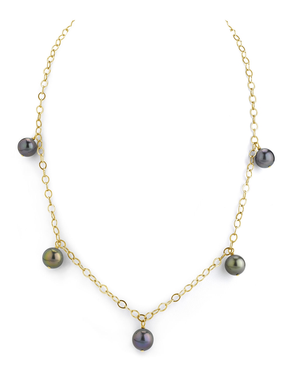 9mm Dangling Tincup Tahitian South Sea Multicolor Pearl Necklace