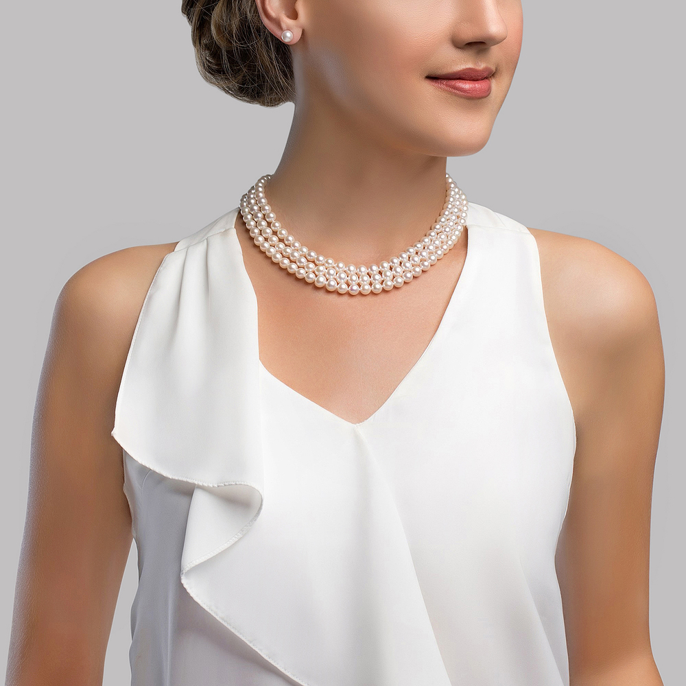 Image result for three strand pearl choker