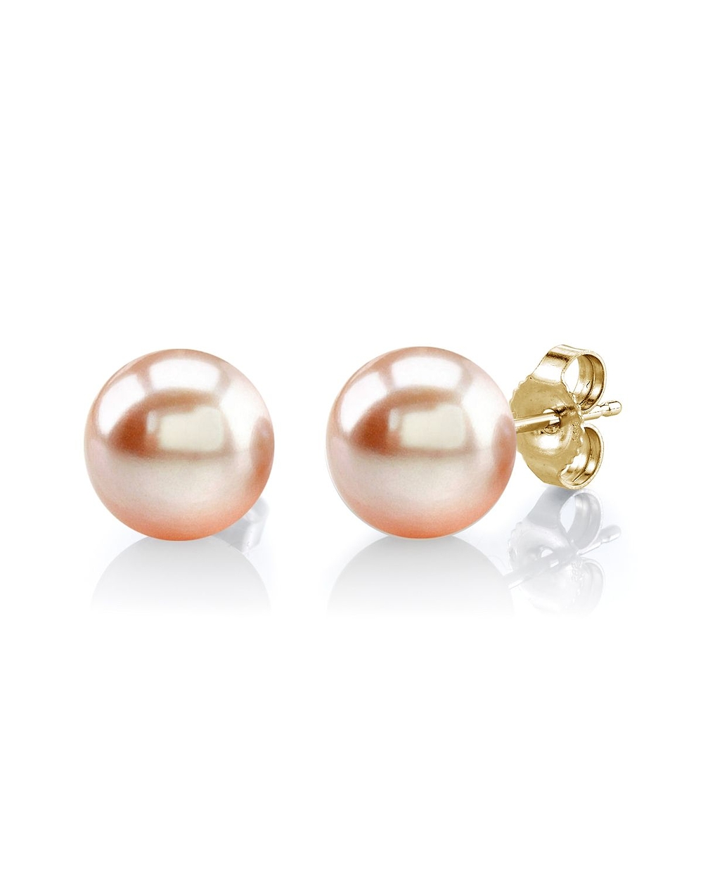 7mm Peach Freshwater Pearl Stud Earrings 7mm Peach Freshwater Pearl Stud Earrings