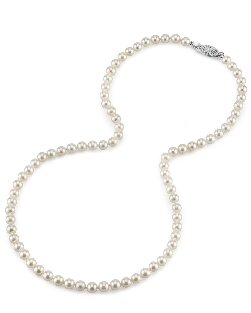 THE PEARL SOURCE Sterling Silver AAAA Quality Round White Freshwater Cultured Pearl Necklace /& Earrings Set with Magnetic Clasp in 18 Princess Length for Women