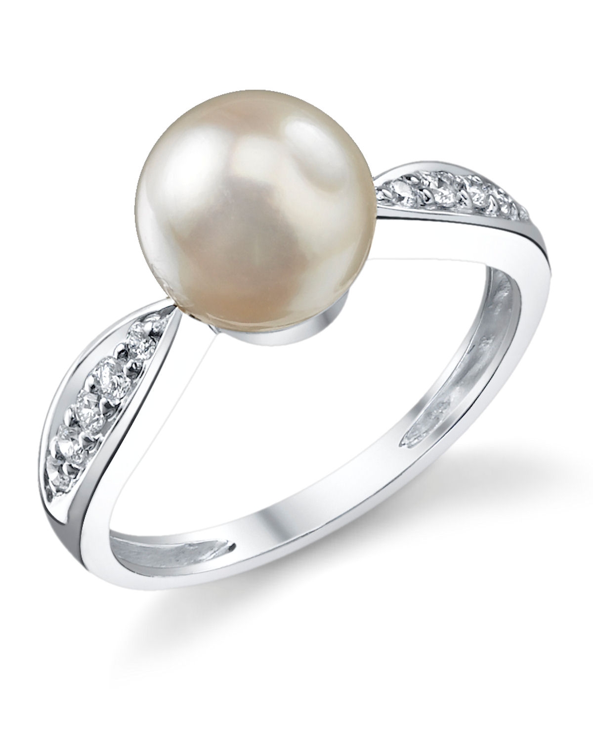 Akoya Pearl & Diamond Sarah Ring- Choose Your Pearl Color