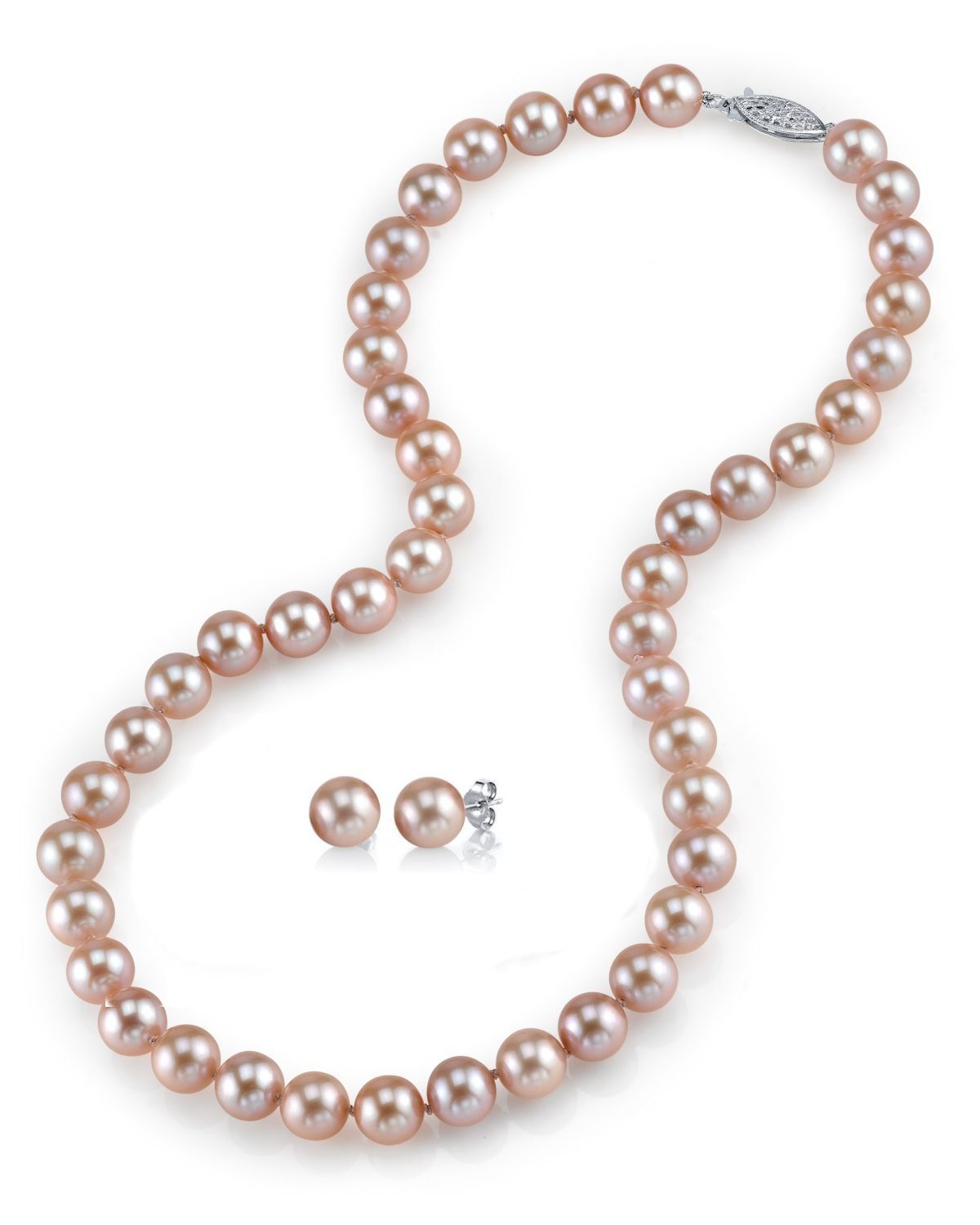 8 9mm Pink Freshwater Pearl Necklace Earrings 8 9mm Pink Freshwater Pearl Necklace Earrings