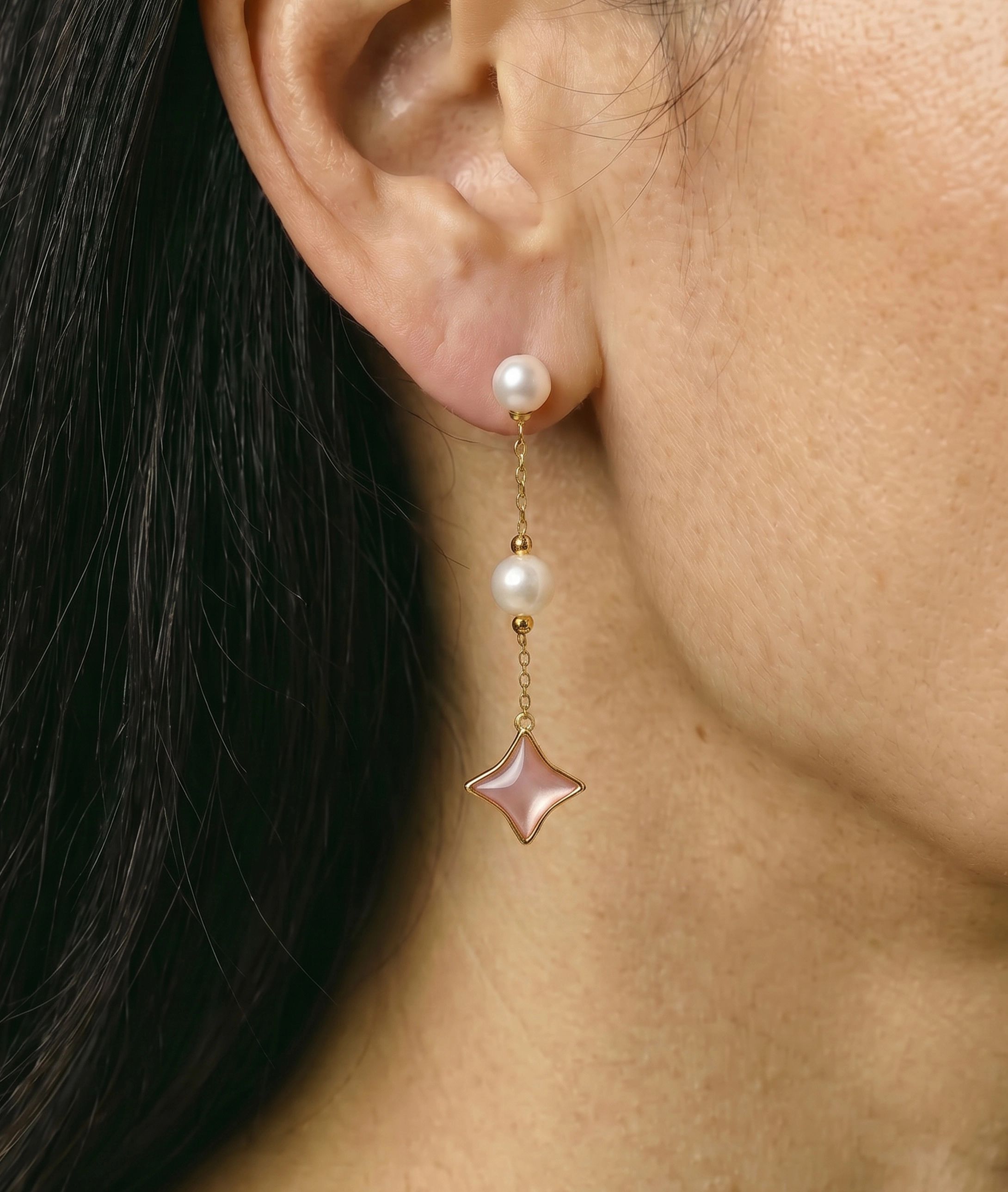 White Freshwater Pearl Anika Earrings