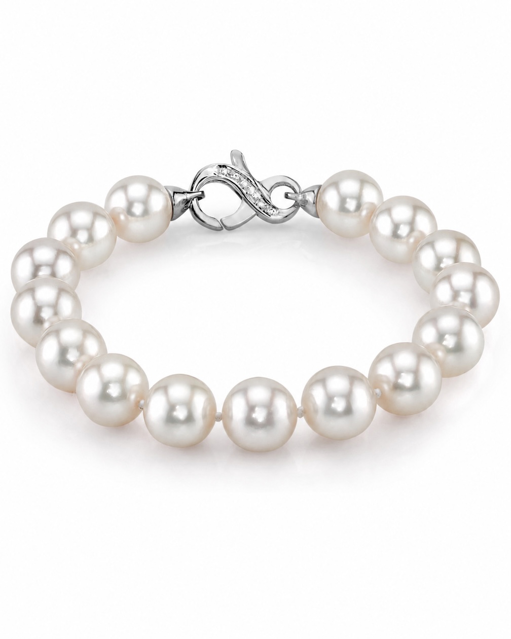 10-10.5mm Akoya White Pearl Bracelet - AAA Quality