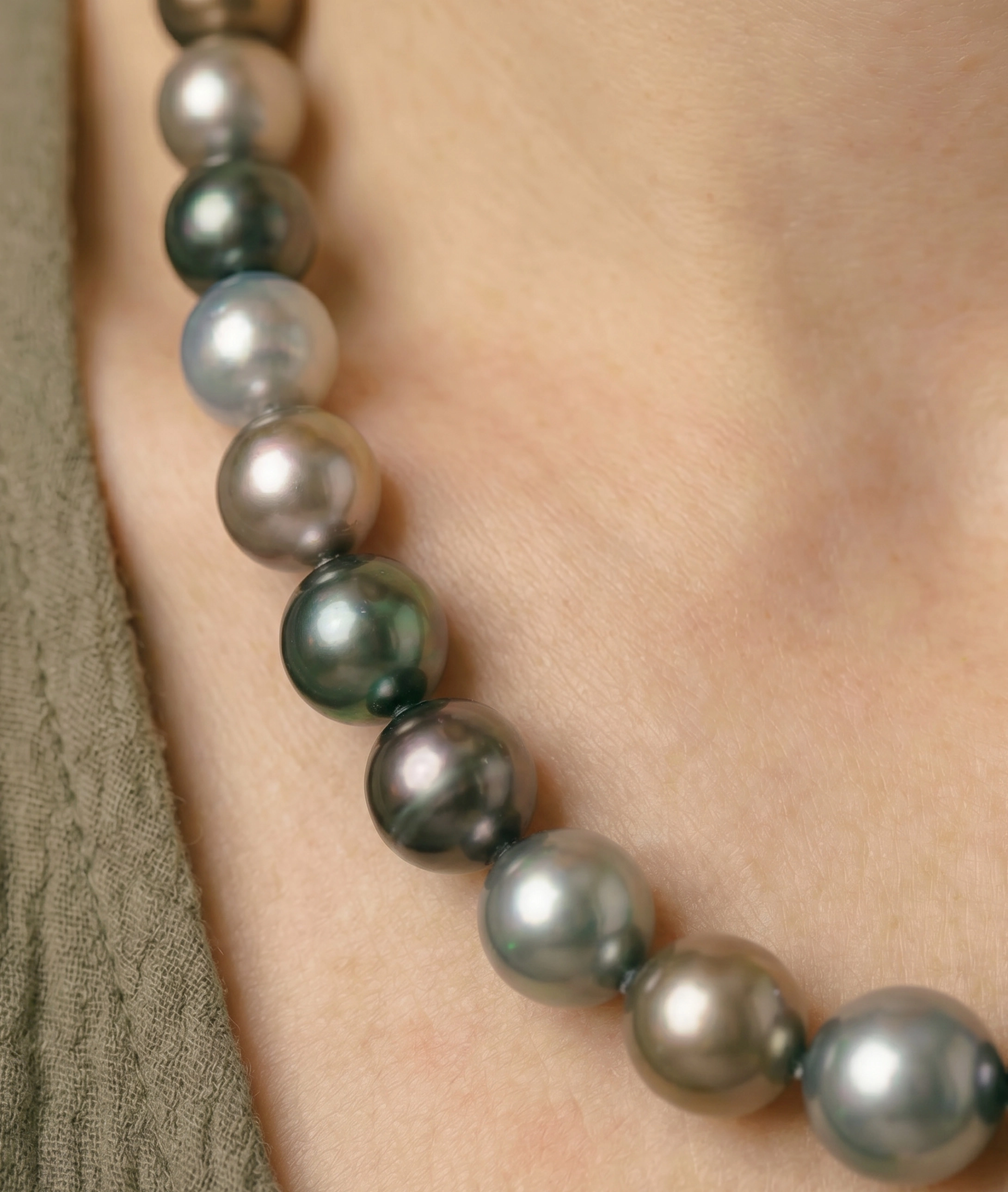 10-12mm Tahitian South Sea Pearl Multicolor Necklace - AAAA Quality