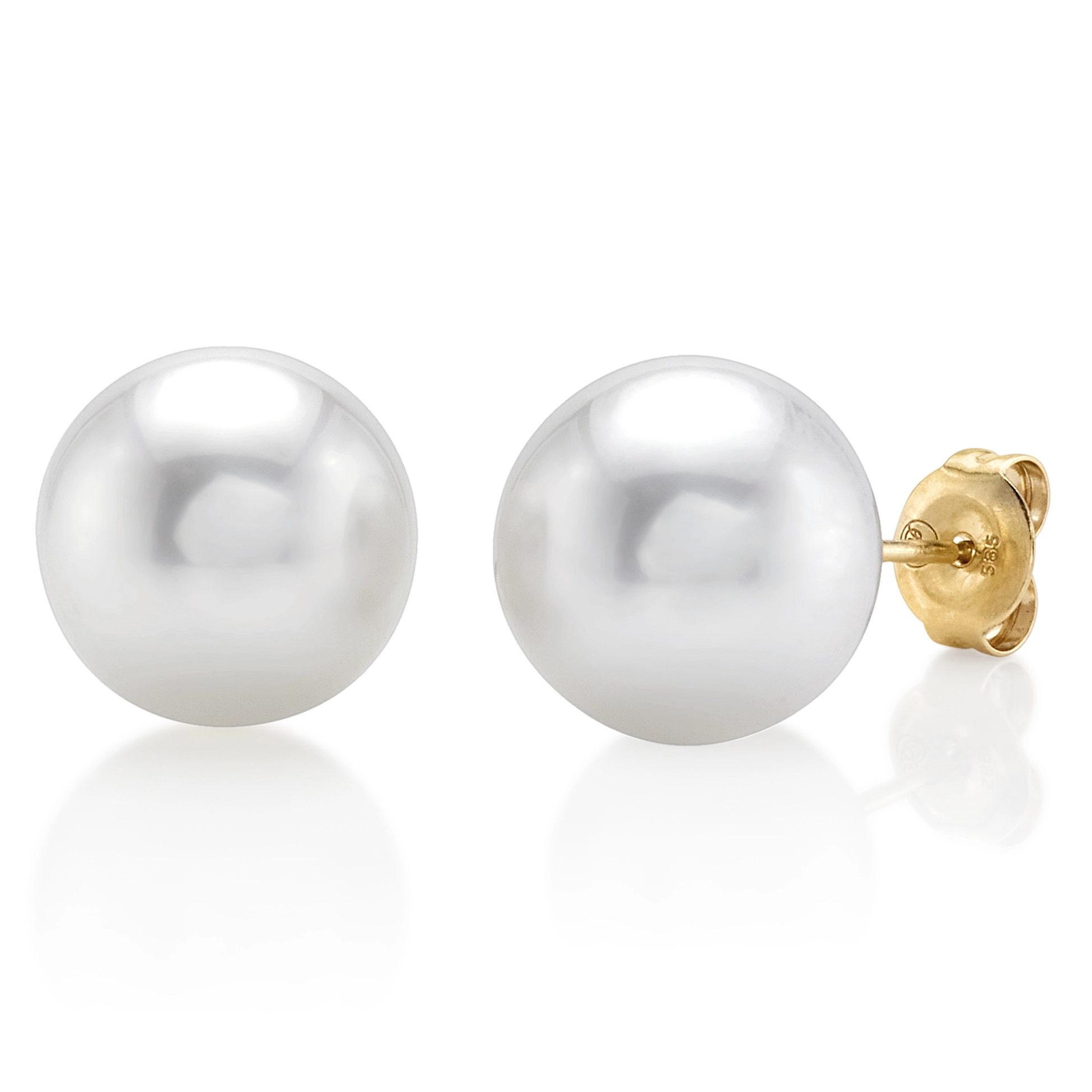 10.0-10.5mm White Akoya Round Pearl Stud Earrings