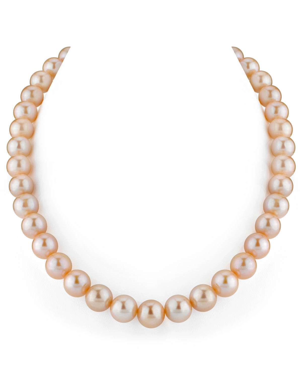 11.5-12.5mm Peach Freshwater Pearl Necklace - AAA Quality