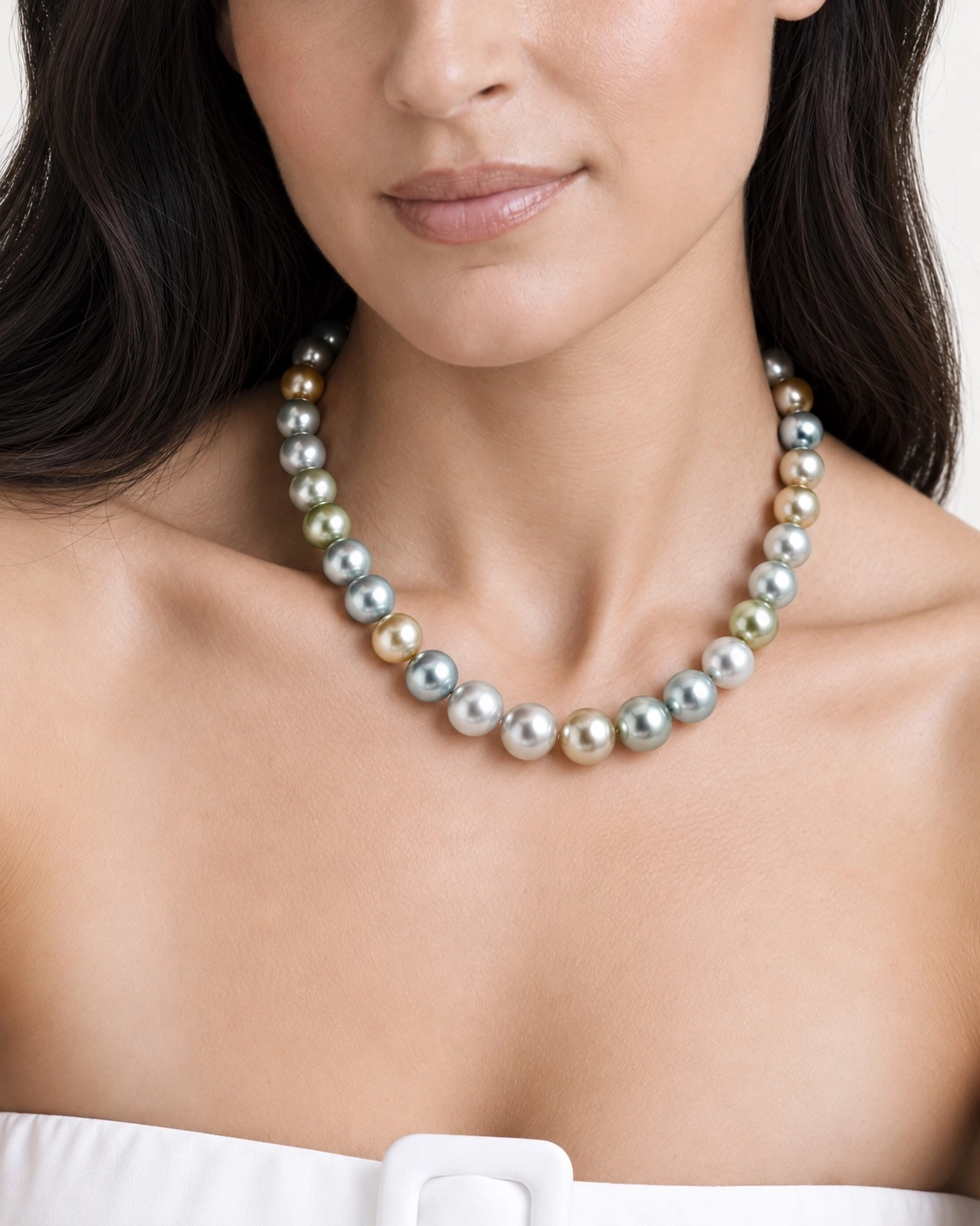 12-14mm Tahitian South Sea Pearl Multicolor Necklace