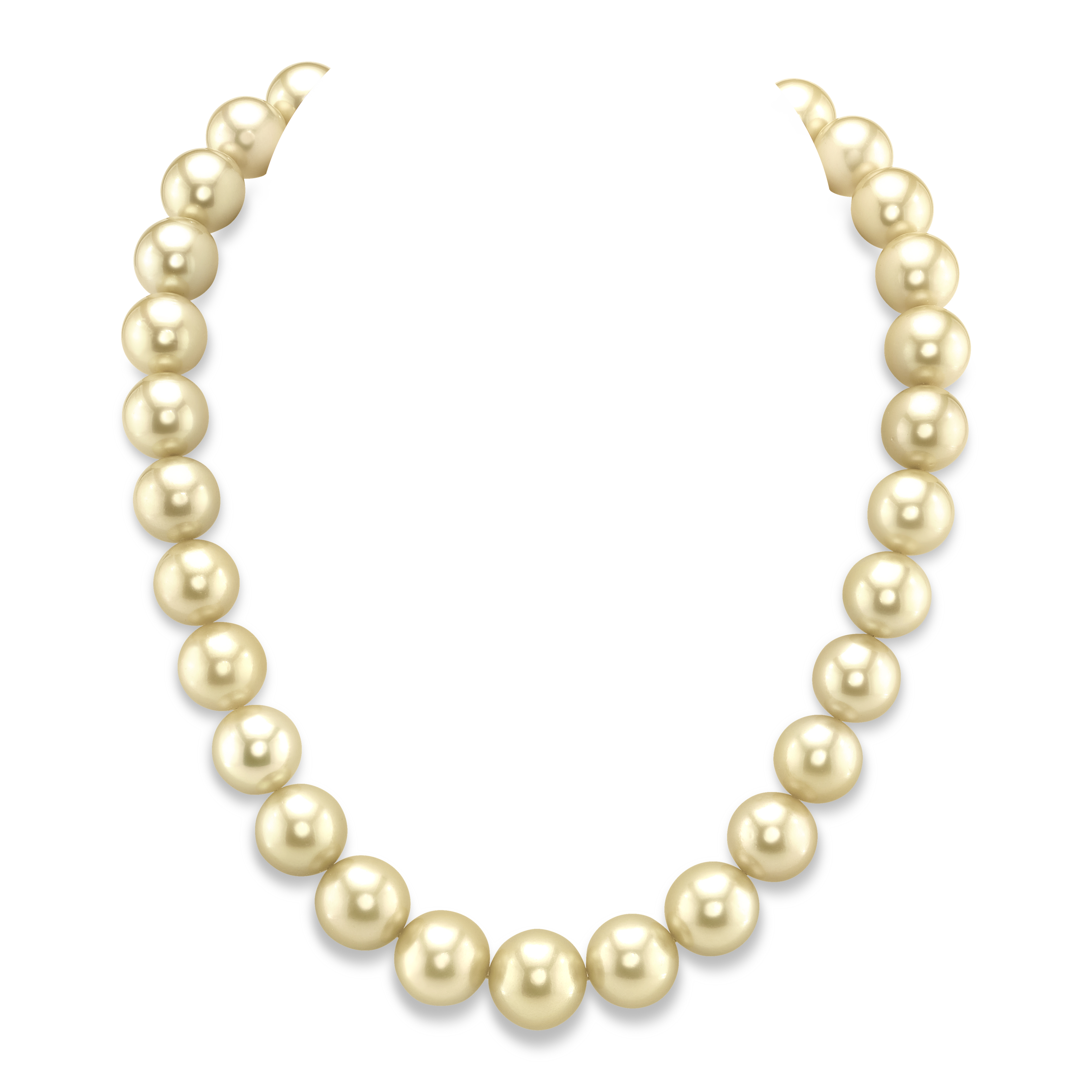 13-16mm Champagne Golden South Sea Pearl Necklace - AAAA Quality
