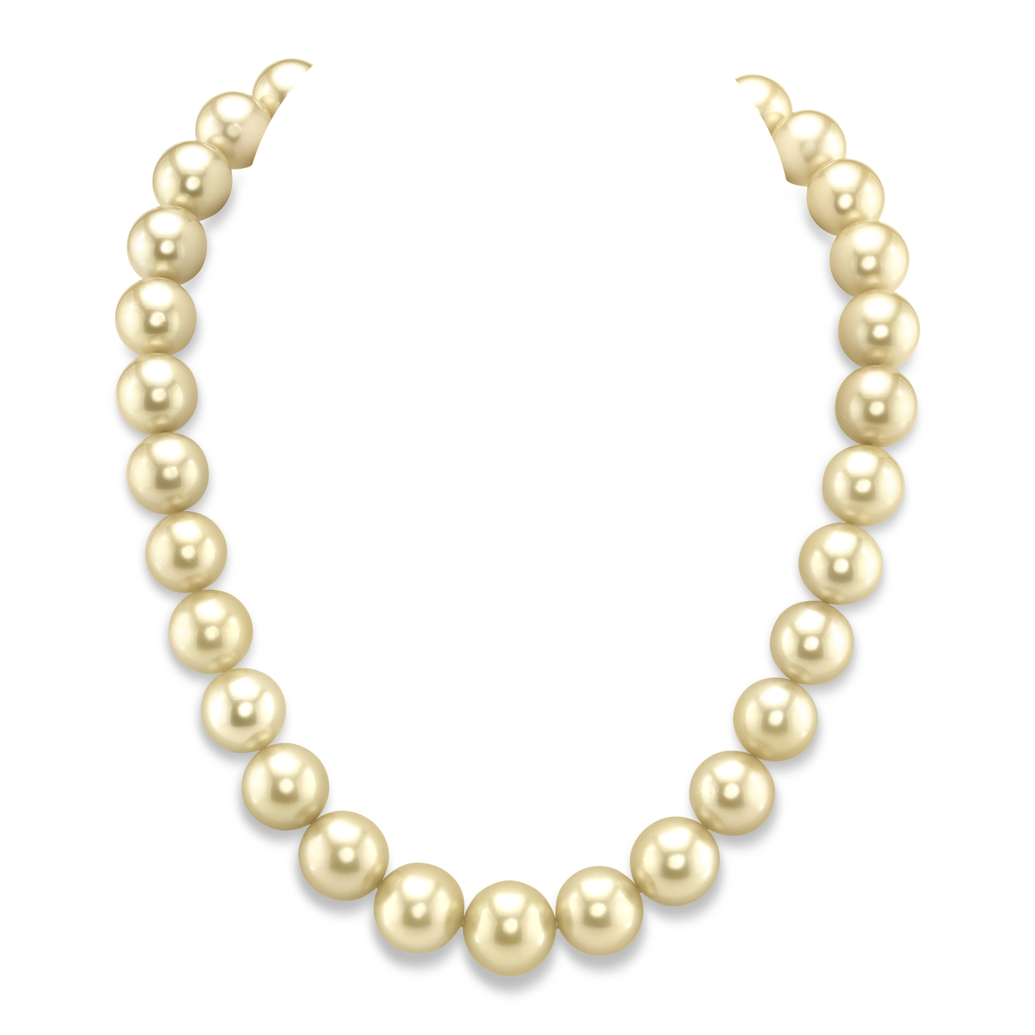 13-16mm Champagne Golden South Sea Pearl Necklace - AAAA Quality