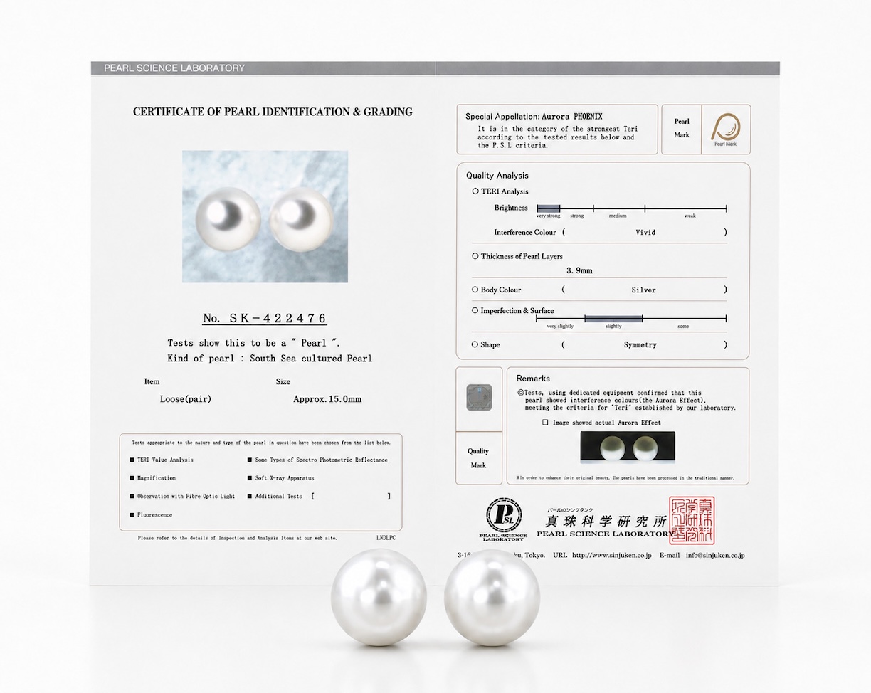 15mm Aurora Phoenix White South Sea Loose Pair