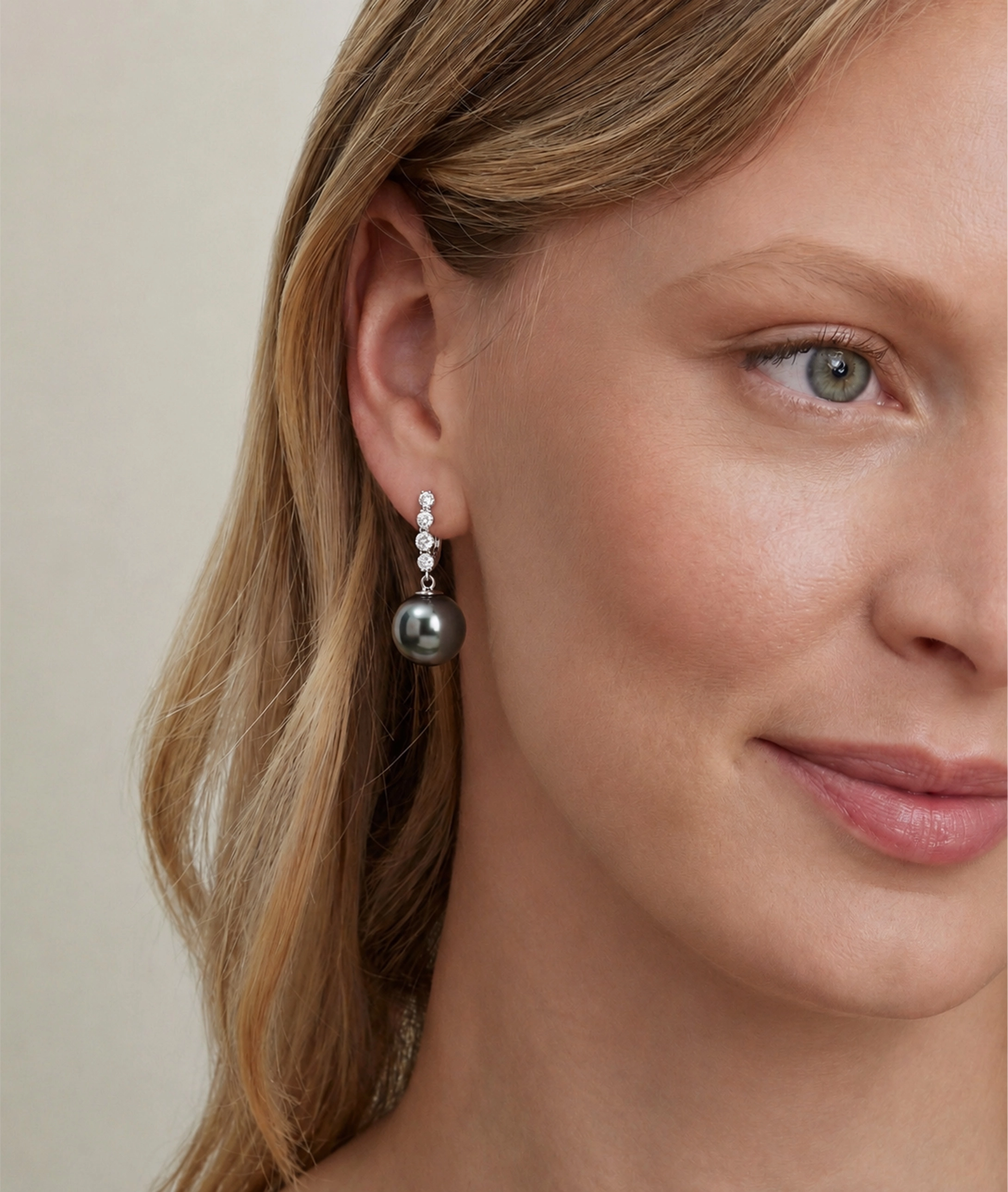Tahitian South Sea Pearl & Diamond Belle Earrings