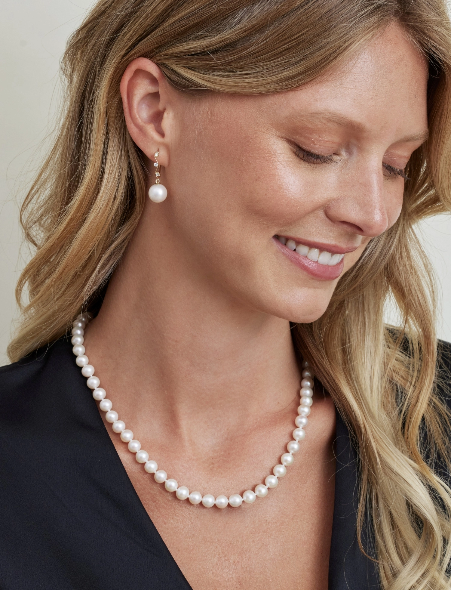 7.0-7.5mm White Freshwater Pearl Necklace - AAAA Quality