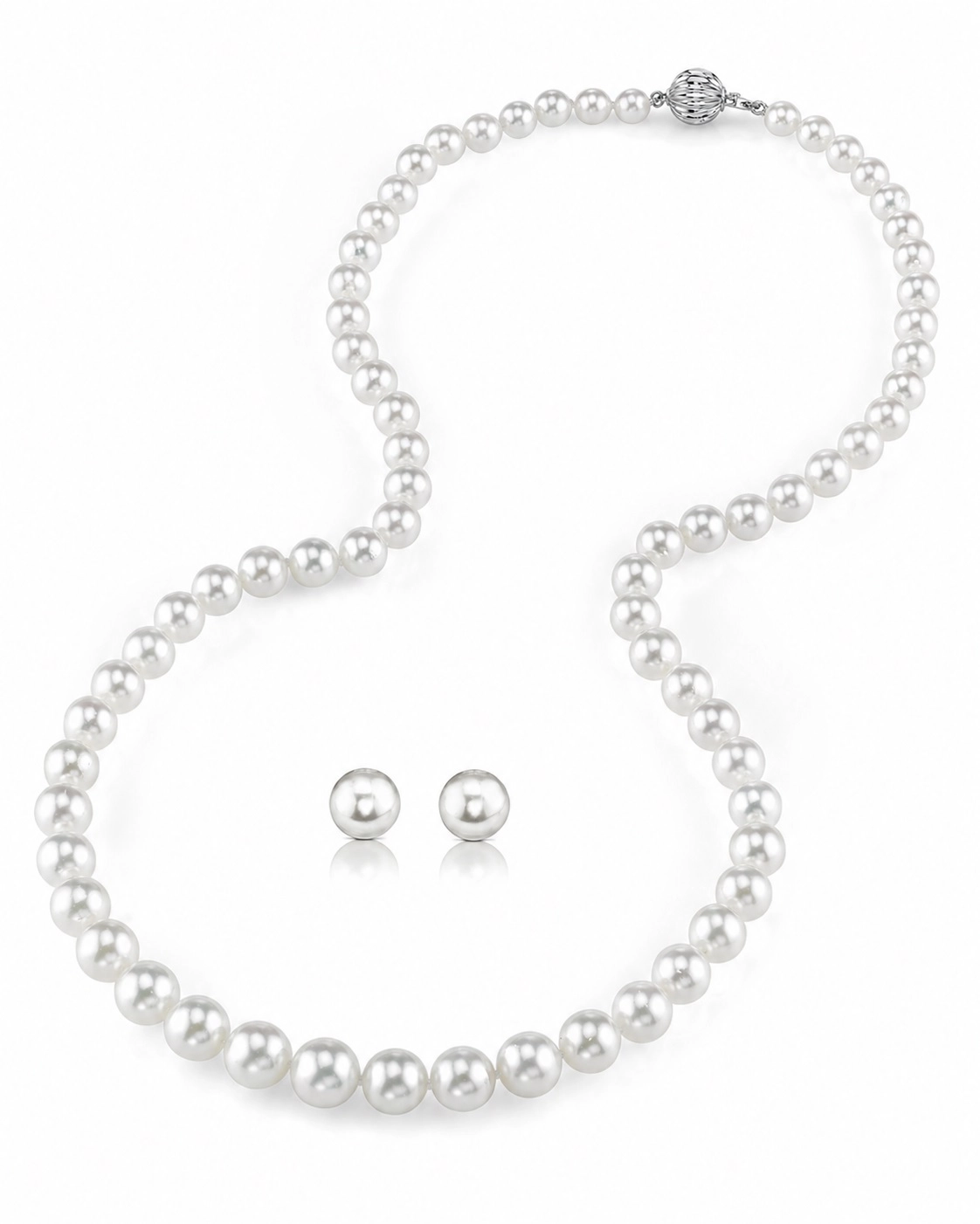 6.0-8.0mm Hanadama Pearl Necklace and Earring Set