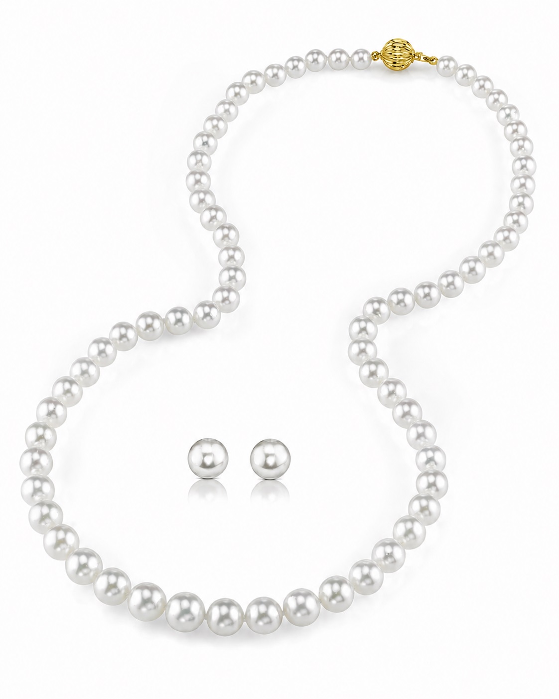 6.0-8.0mm Hanadama Pearl Necklace and Earring Set - Secondary Image