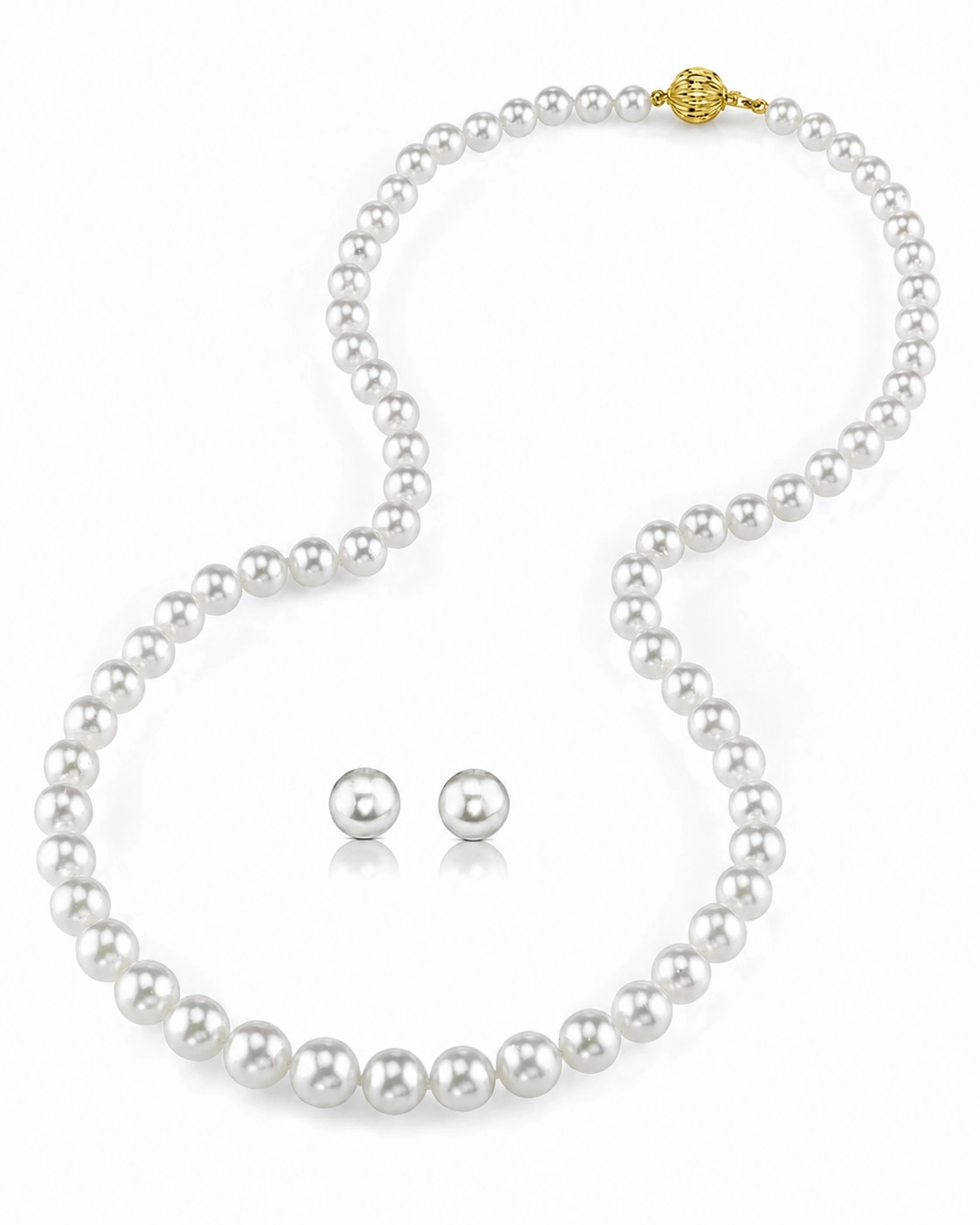 6.0-8.0mm Hanadama Pearl Necklace and Earring Set