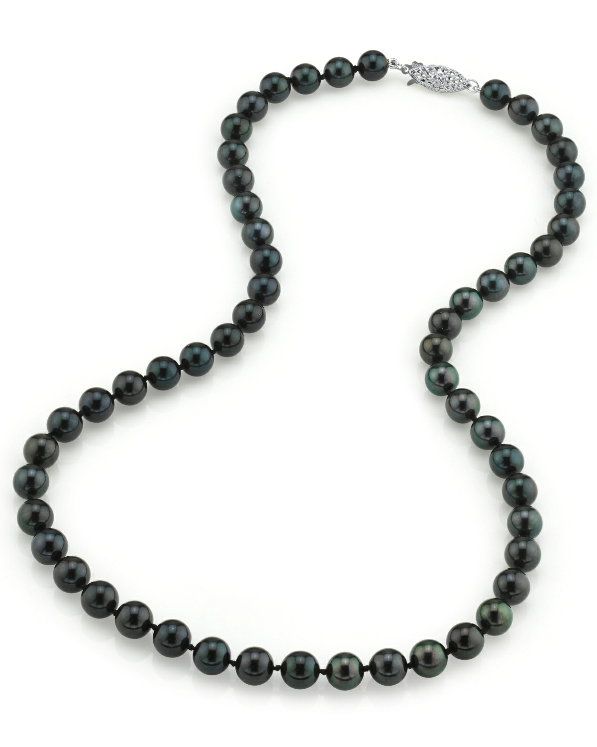 7.0-7.5mm Japanese Akoya Black Pearl Necklace- AA+ Quality