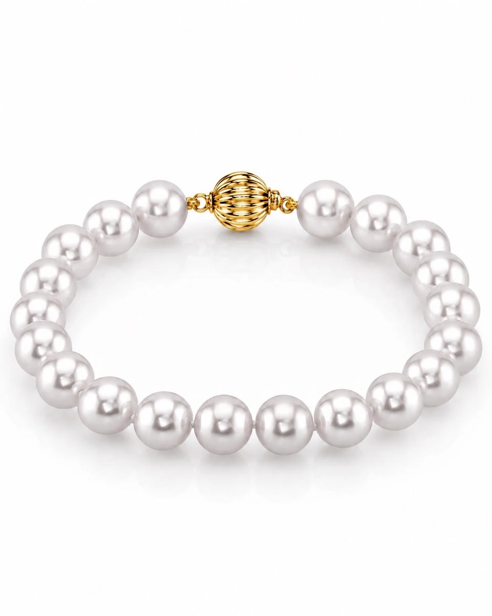 7.5-8.0mm Akoya White Pearl Bracelet - AAA Quality