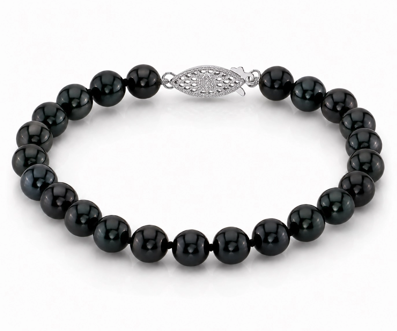7.0-7.5mm Black Freshwater Pearl Bracelet - AAA Quality