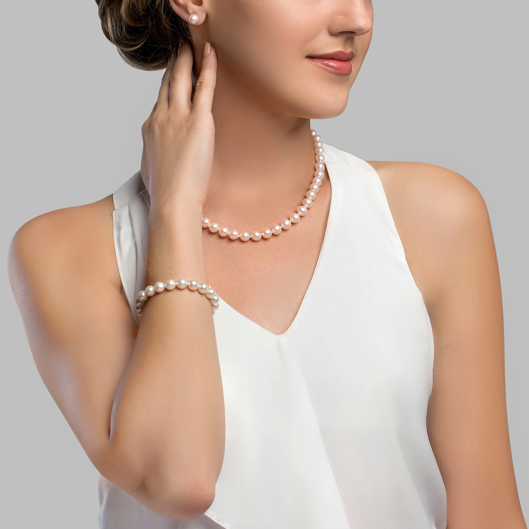 8.0-8.5mm Japanese Akoya White Pearl Set