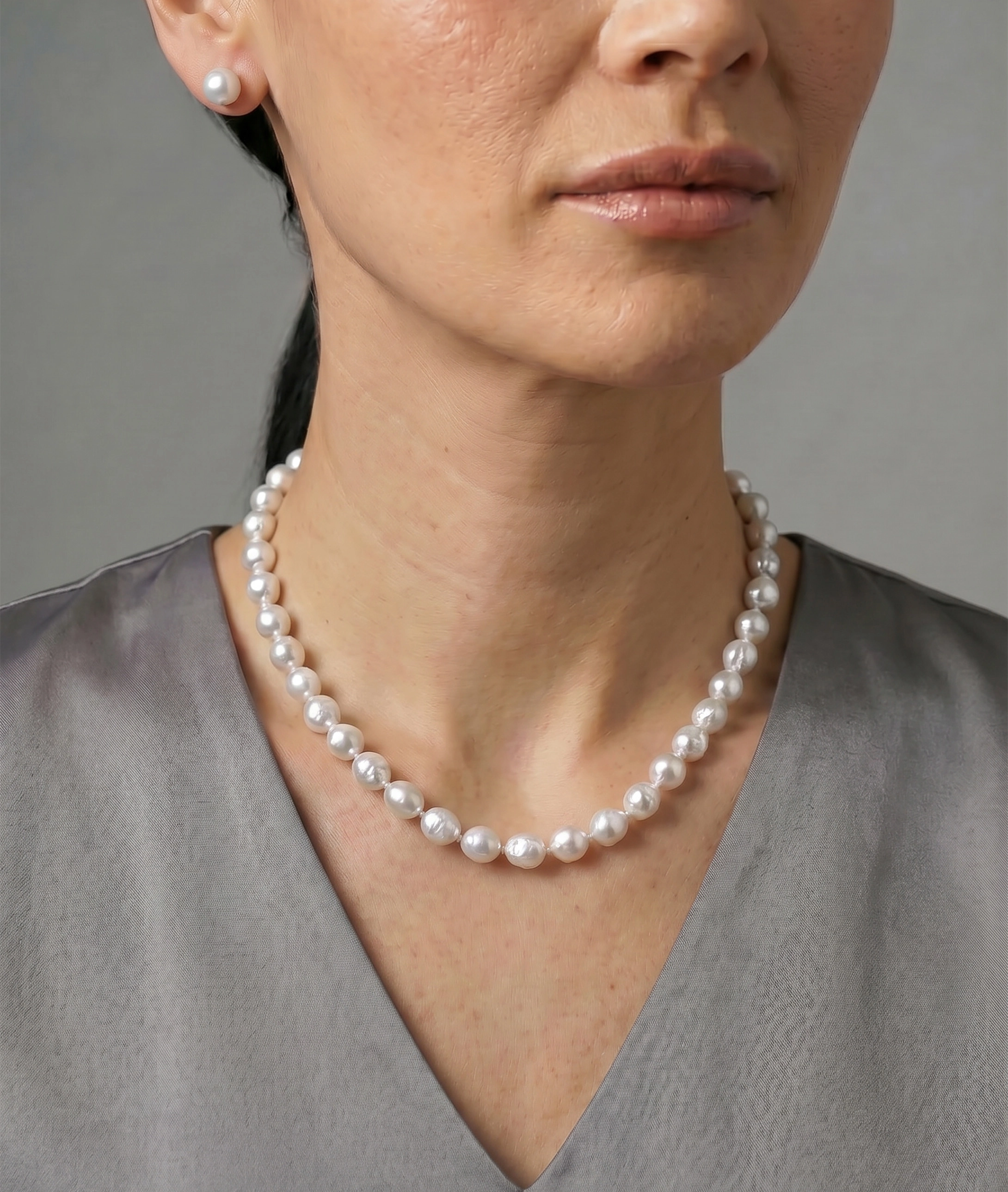 8.0-8.5mm Japanese Akoya Baroque Pearl Necklace