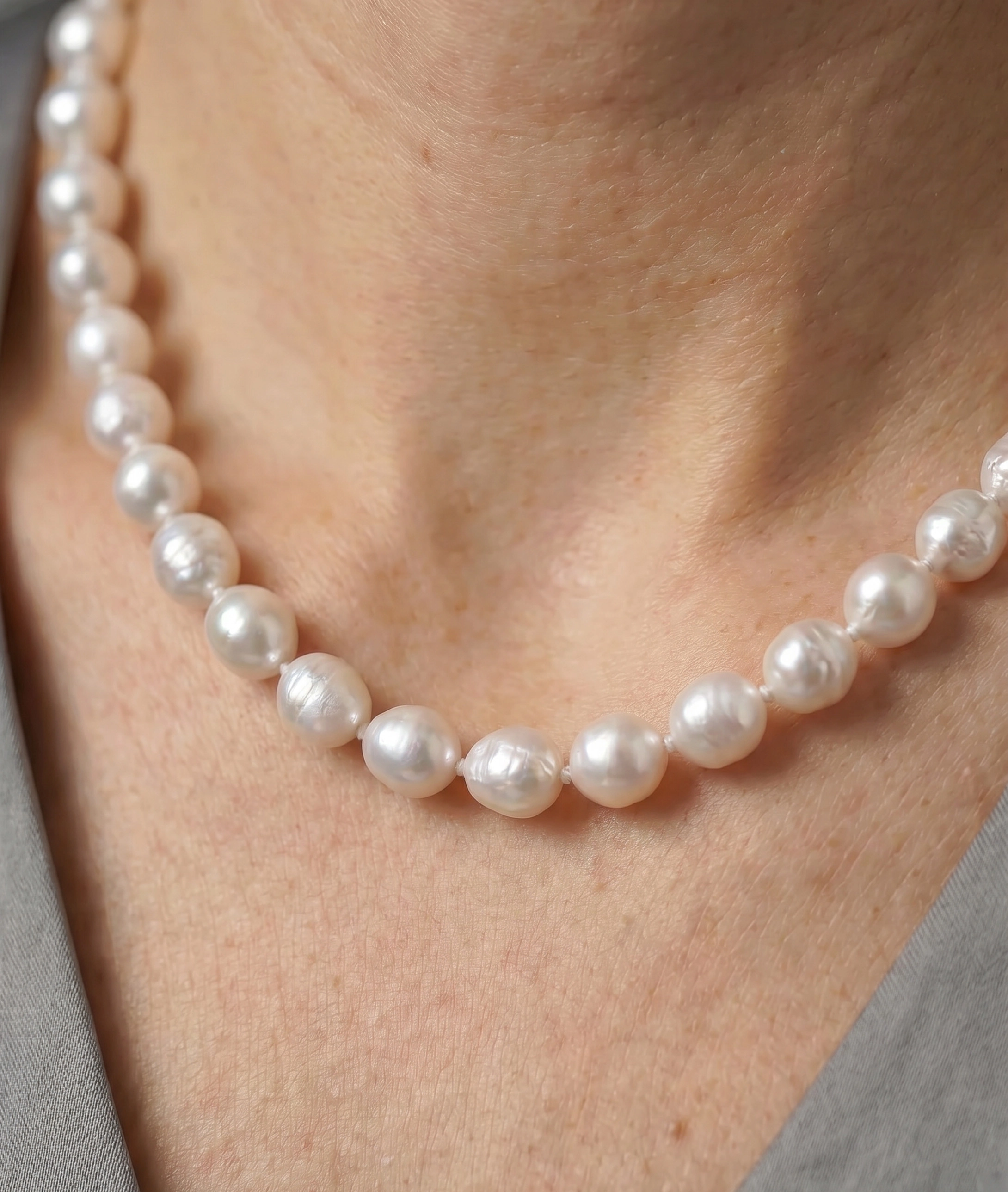 8.0-8.5mm Japanese Akoya Baroque Pearl Necklace