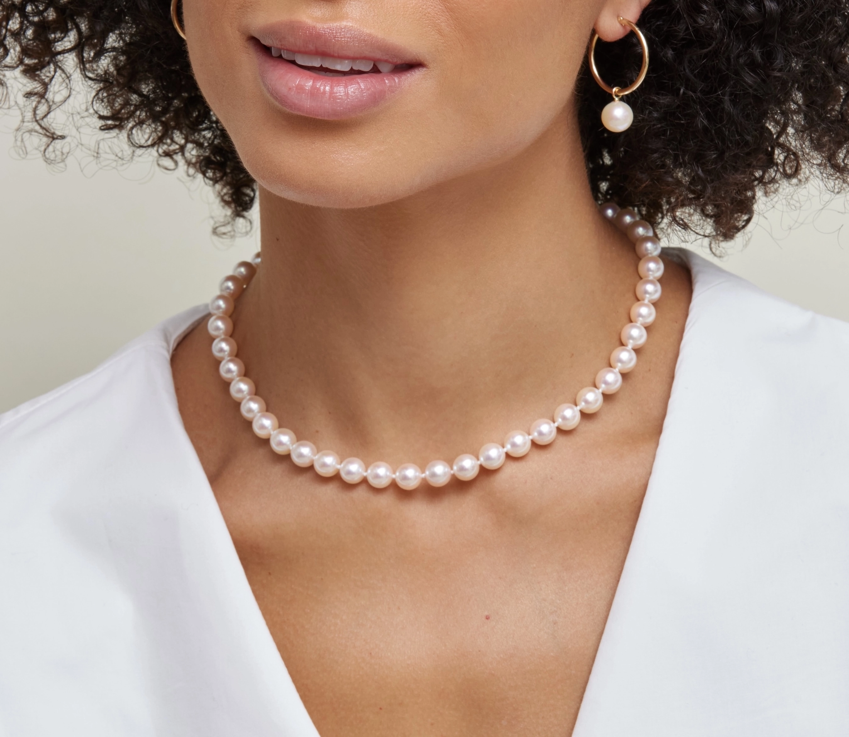 8.0-8.5mm Hanadama Pearl Necklace and Earring Set