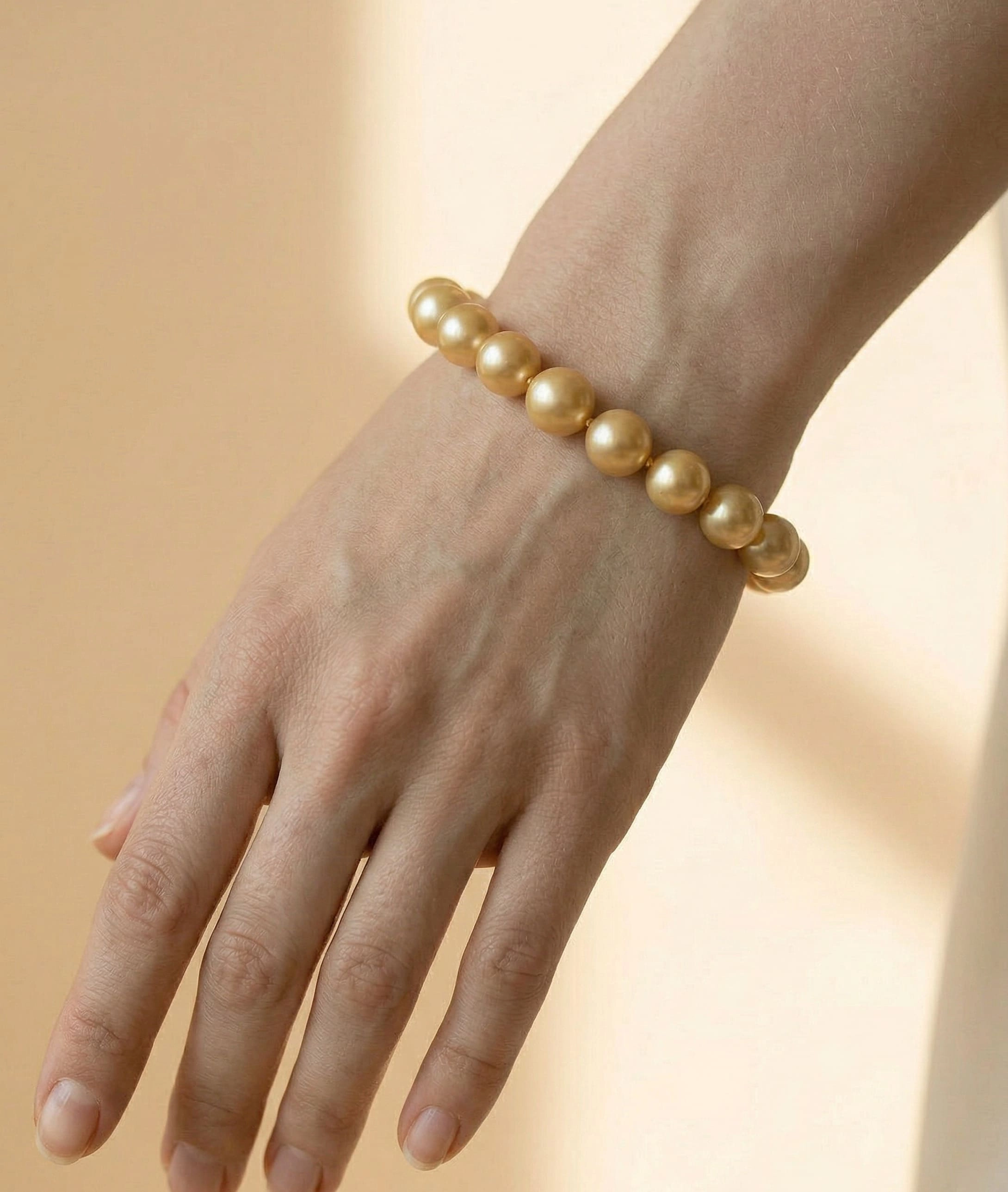 8-10mm Golden Round South Sea Pearl Set - AAAA Quality